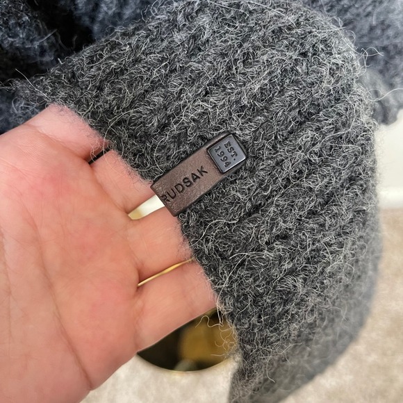 RUDSAK Wool Charcoal Grey Knit Sleeveless Waterfall Vest‎ Duster Cardigan XS/S - Picture 6 of 12